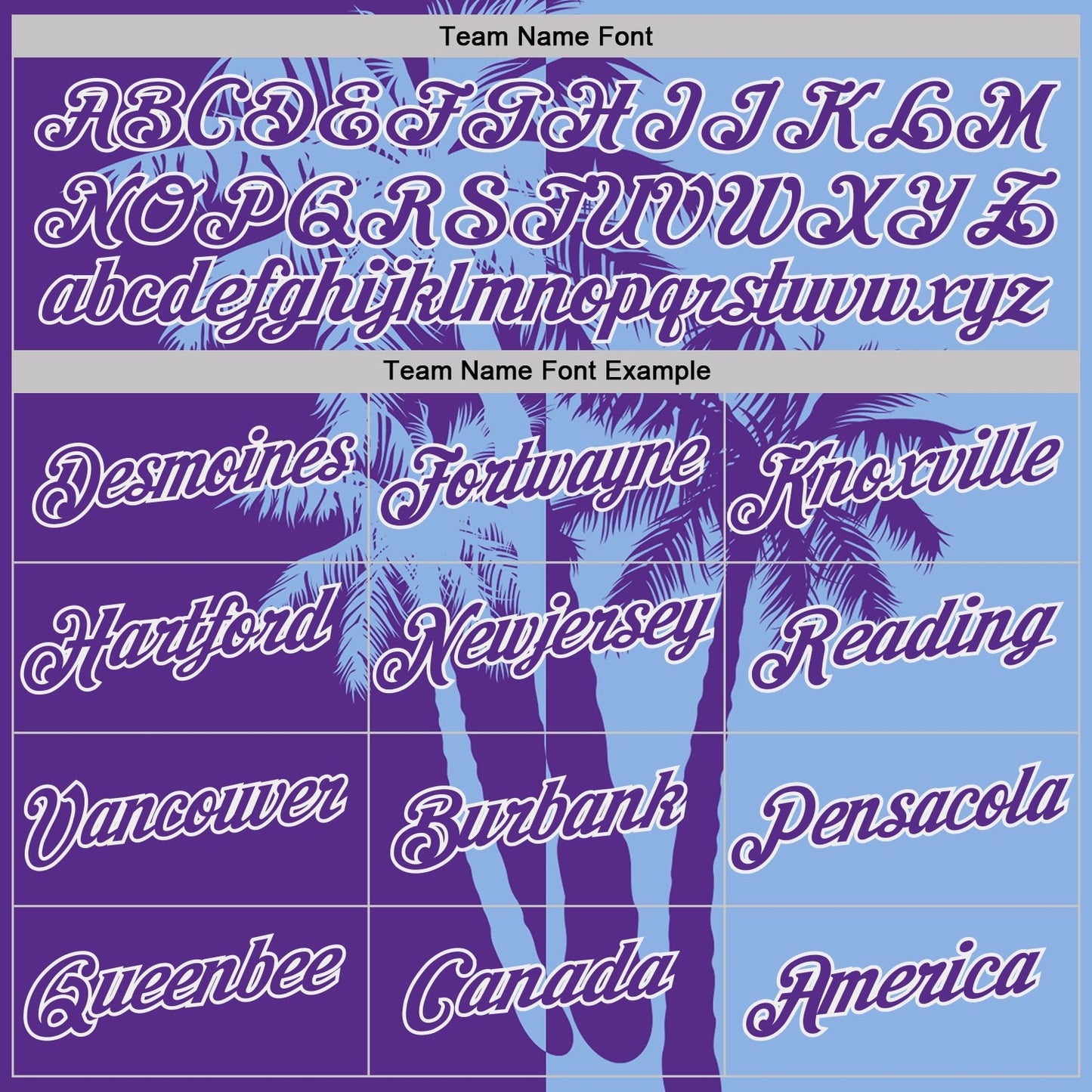 Custom Light Blue Purple-White Hawaii Tropical Coastal Palm Trees Performance T-Shirt