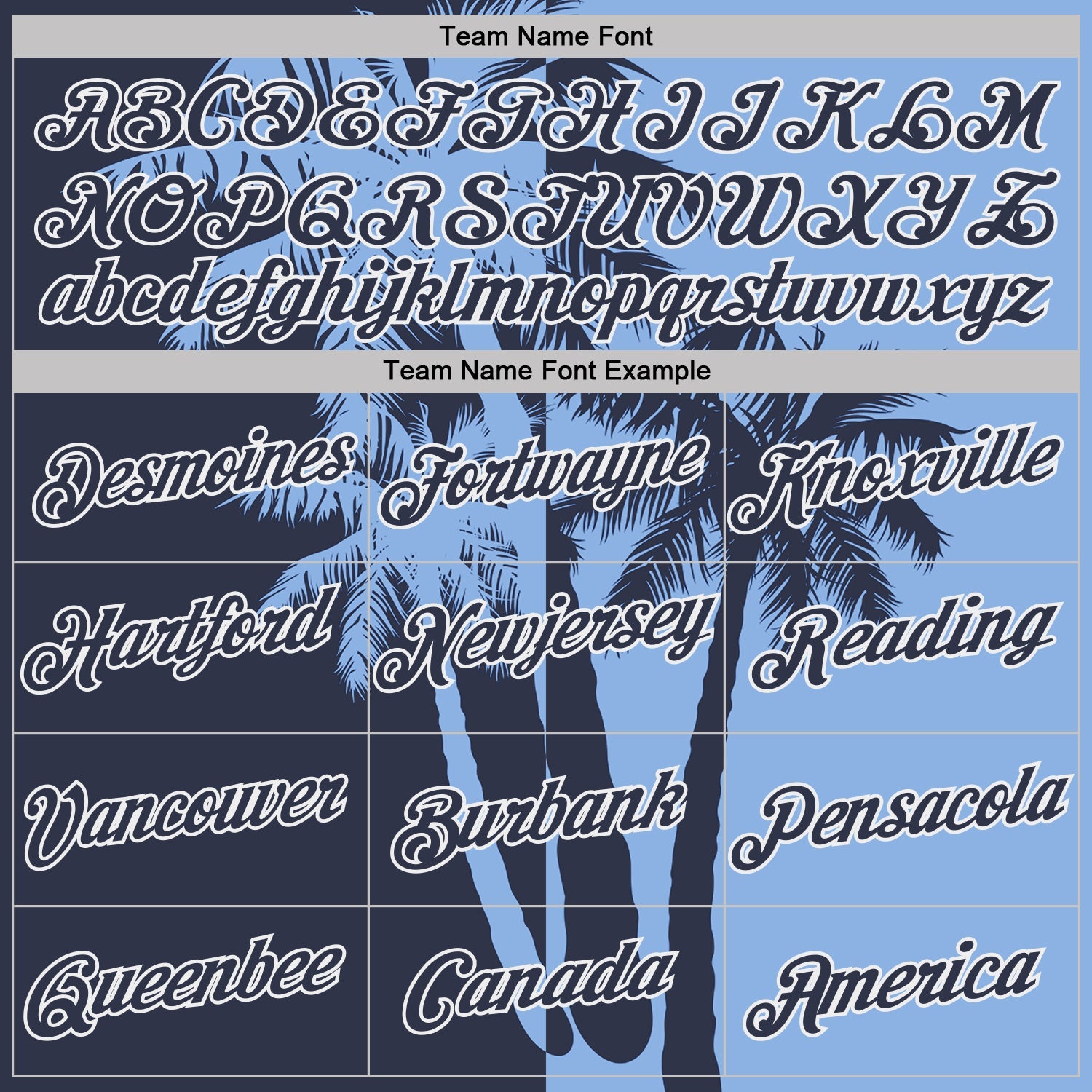 Custom Light Blue Navy-White Hawaii Tropical Coastal Palm Trees Performance T-Shirt
