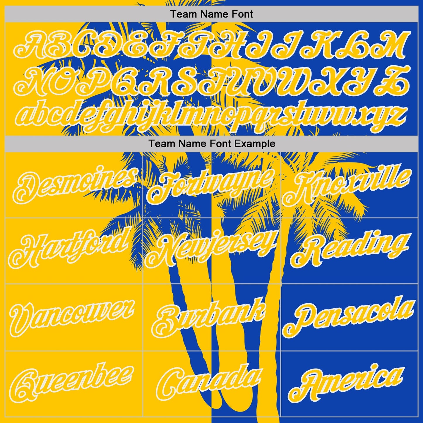 Custom Thunder Blue Yellow-White Hawaii Tropical Coastal Palm Trees Performance T-Shirt