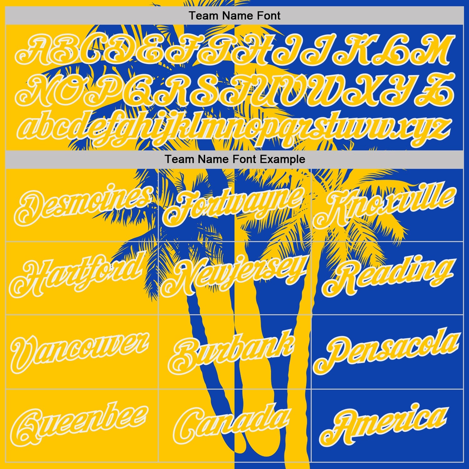 Custom Thunder Blue Yellow-White Hawaii Tropical Coastal Palm Trees Performance T-Shirt