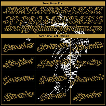 Custom Stitched Black-Old Gold 3D Pattern Design Gorilla Sports Pullover Sweatshirt Hoodie