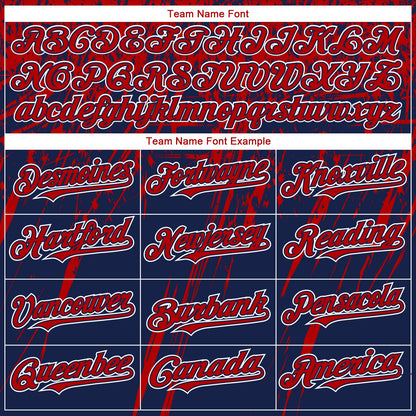 Custom Navy Red-Royal 3D American Flag Authentic Baseball Jersey