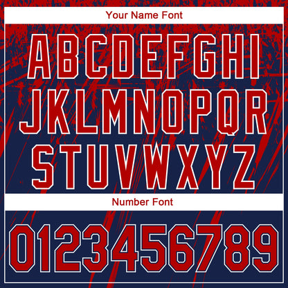 Custom Navy Red-Royal 3D American Flag Authentic Baseball Jersey