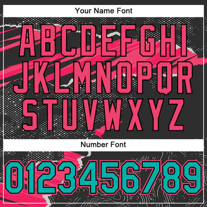 Custom Stitched Black Aqua-Neon Pink 3D Pattern Design Torn Paper Style Sports Pullover Sweatshirt Hoodie