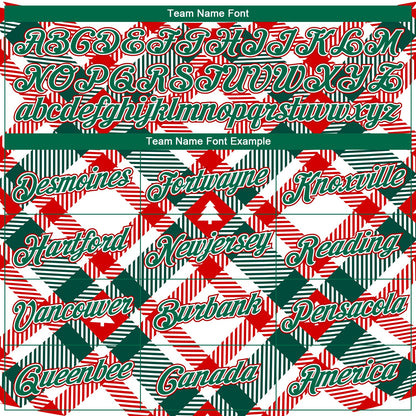 Custom Stitched White Kelly Green-Red Christmas Tree 3D Sports Pullover Sweatshirt Hoodie