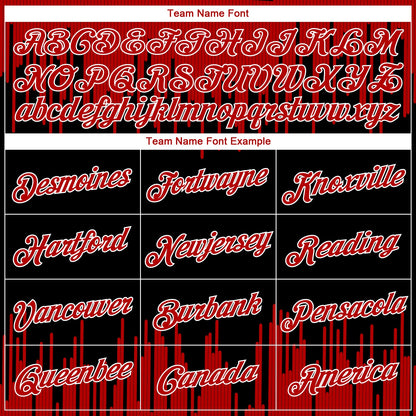 Custom Black Red-White Abstract Vertical Lines Authentic City Edition Basketball Jersey