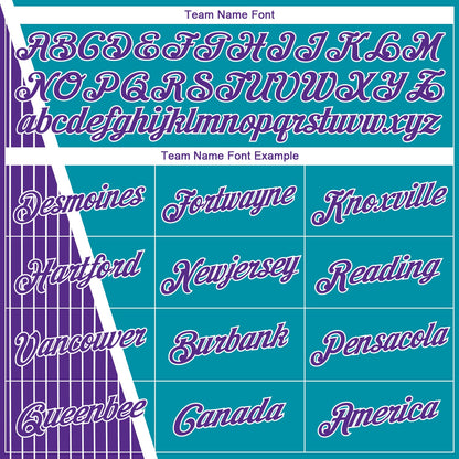 Custom Teal Purple-White Triangle Pinstripes Authentic City Edition Basketball Jersey