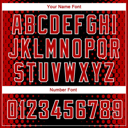 Custom Black Red-White Halftone Authentic City Edition Basketball Jersey