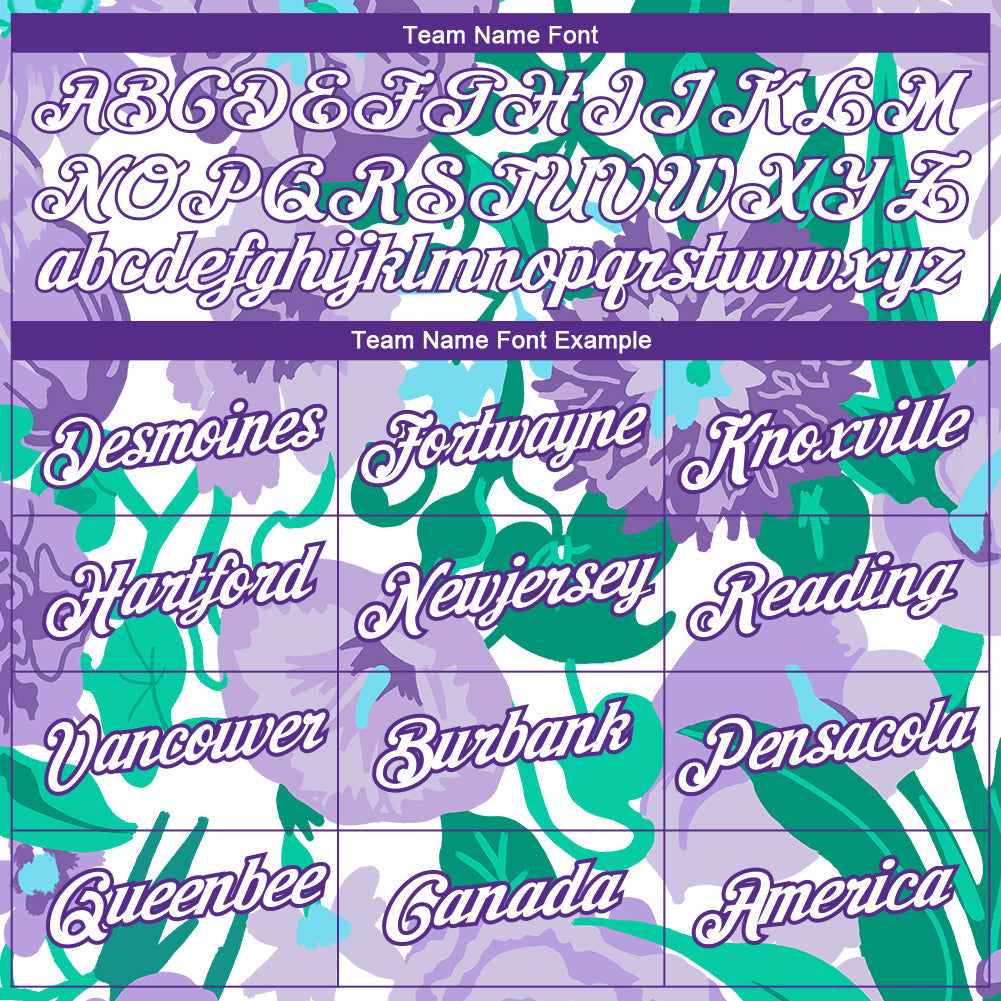 Custom Purple White 3D Pattern Design Flowers Performance T-Shirt