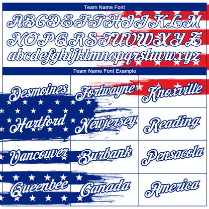 Custom White Royal-Red 3D American Flag Patriotic Performance T-Shirt