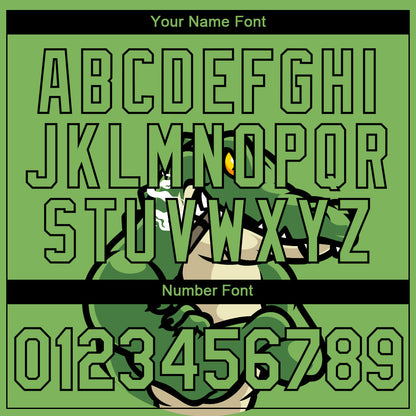 Custom Aurora Green Black-Cream 3D Pattern Design Crocodile Performance T-Shirt