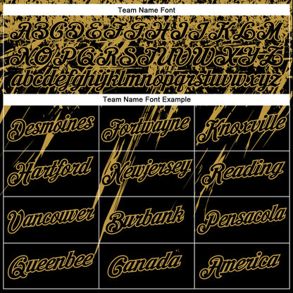 Custom Black Old Gold 3D Pattern Design Abstract Sharp Shape Performance T-Shirt