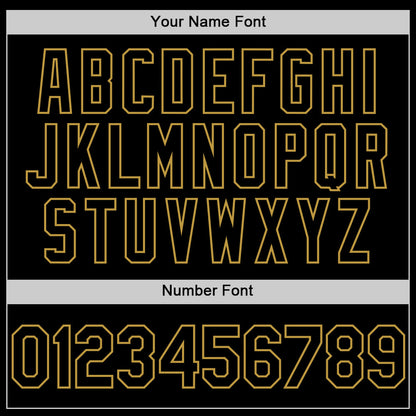 Custom Black Old Gold 3D Pattern Design Gradient Style Twinkle Star Authentic Baseball Jersey
