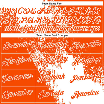 Custom White Orange 3D Pattern Design Abstract Brush Stroke Performance T-Shirt