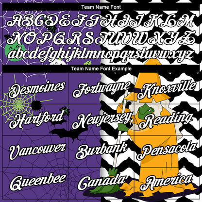 Custom Purple White-Black 3D Halloween Performance T-Shirt