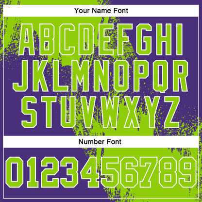Custom Stitched Purple Neon Green-White 3D Pattern Design Abstract Brush Stroke Sports Pullover Sweatshirt Hoodie