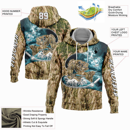 Custom City Cream White-Black 3D Smallmouth Bass Fish Fishing Sports Pullover Sweatshirt Hoodie