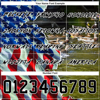 Custom Black White 3D American Flag And Duck Hunting Sports Pullover Sweatshirt Hoodie