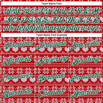 Custom Stitched Maroon Kelly Green-White 3D Christmas Sports Pullover Sweatshirt Hoodie
