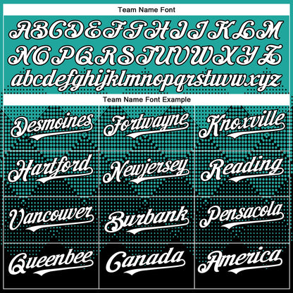 Custom Aqua White-Black 3D Gradient Square Shape Authentic Baseball Jersey