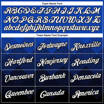Custom Thunder Blue White-Black 3D Pattern Design Gradient Square Shapes Performance T-Shirt