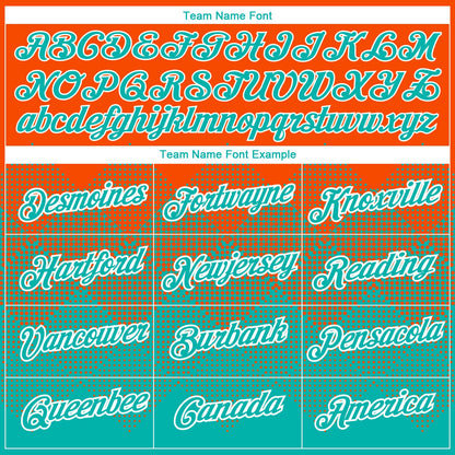 Custom Orange Aqua-White 3D Pattern Design Gradient Square Shapes Performance T-Shirt
