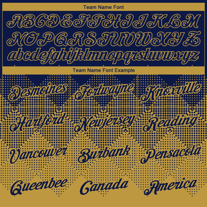 Custom Navy Old Gold 3D Pattern Design Gradient Square Shapes Performance T-Shirt