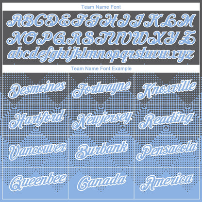Custom Steel Gray Light Blue-White 3D Pattern Design Gradient Square Shapes Performance T-Shirt