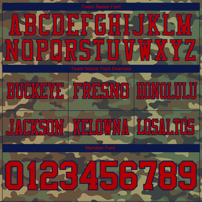 Custom Camo Red-Navy 3D Pattern Salute To Service Authentic Football Jersey