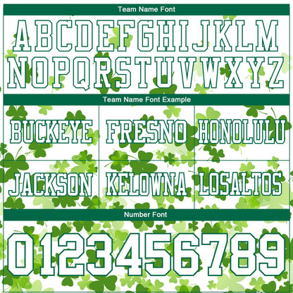 Custom White Kelly Green 3D Pattern St. Patrick's Day Authentic Football Jersey