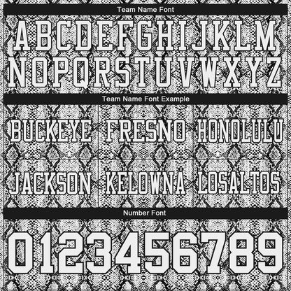 Custom White Black 3D Pattern Snakeskin Print Authentic Football Jersey