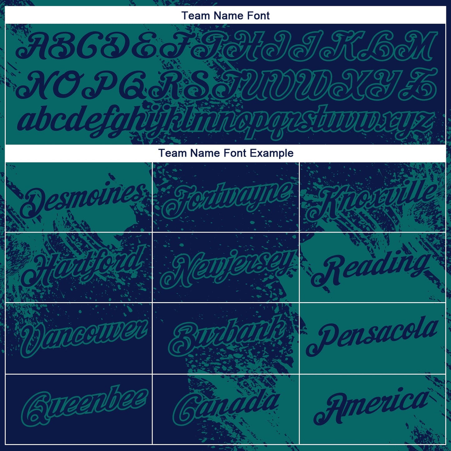 Custom Navy Teal 3D Pattern Design Abstract Brush Stroke Performance T-Shirt