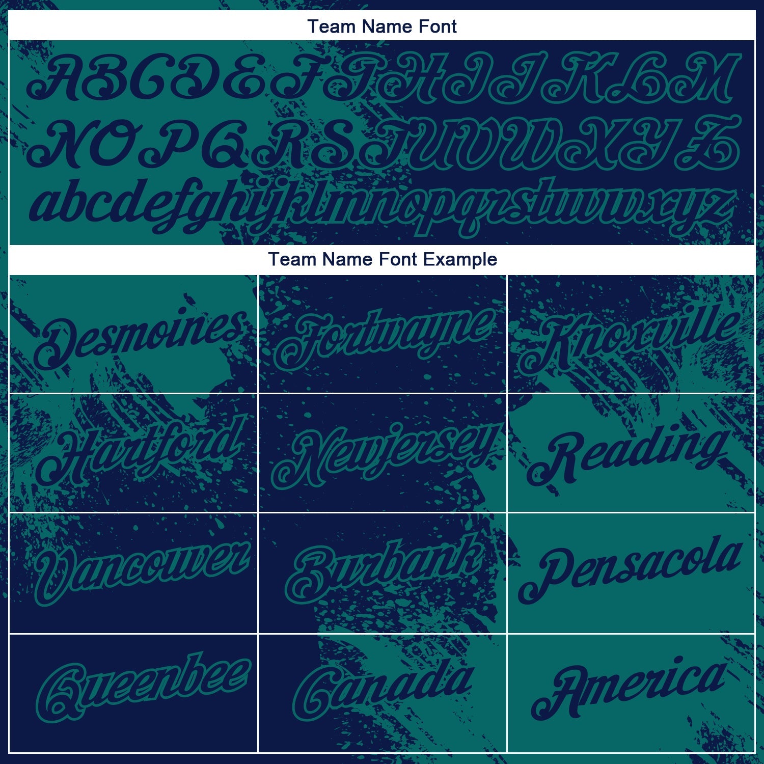 Custom Navy Teal 3D Pattern Design Abstract Brush Stroke Performance T-Shirt