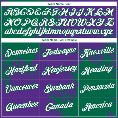 Custom Purple White-Kelly Green 3D Pattern Design Abstract Brush Stroke Performance T-Shirt