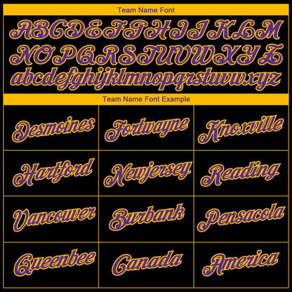 Custom Black Purple-Gold 3D Pattern Design Gradient Style Twinkle Star Performance T-Shirt