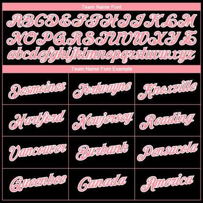 Custom Black Medium Pink-White 3D Pattern Design Gradient Style Twinkle Star Performance T-Shirt