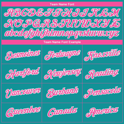 Custom Teal Pink-White 3D Pattern Design Gradient Style Twinkle Star Performance T-Shirt