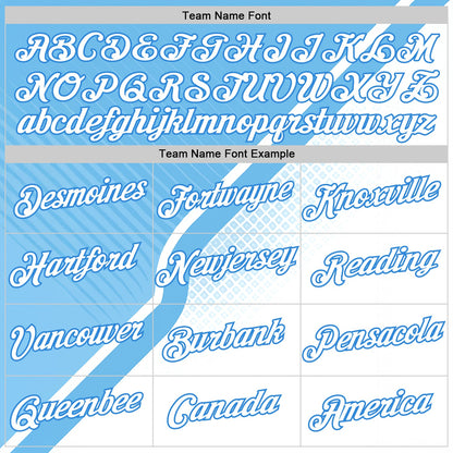 Custom Blue White-Powder Blue 3D Pattern Design Argentina Sportswear Performance T-Shirt