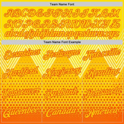 Custom Yellow Orange 3D Pattern Design Spain Sportswear Performance T-Shirt