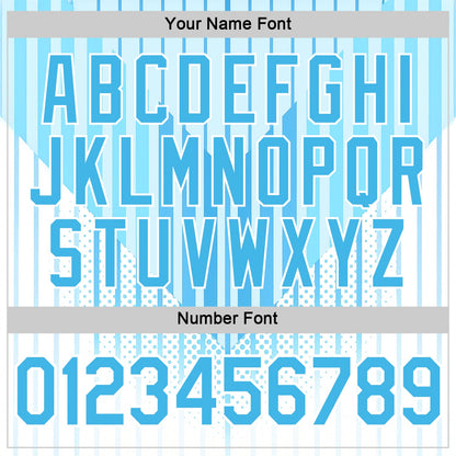 Custom Blue Sky Blue-White 3D Pattern Design Argentina Stripe Sportswear Performance T-Shirt