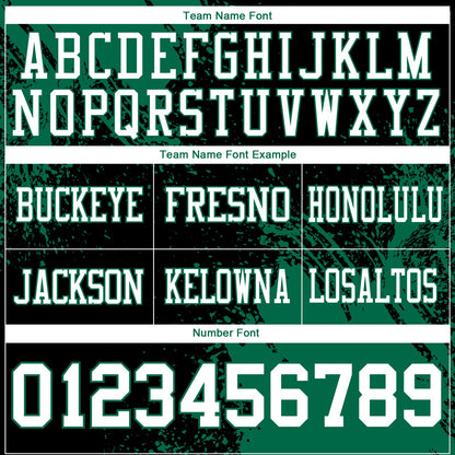 Custom Black White-Kelly Green 3D Pattern Abstract Brush Stroke Authentic Football Jersey
