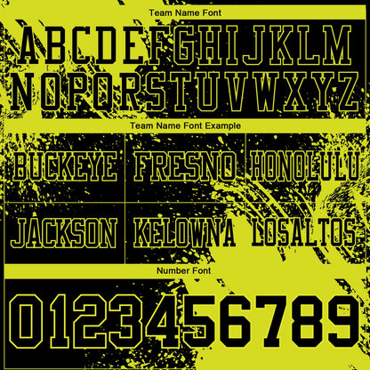 Custom Black Neon Yellow 3D Pattern Abstract Brush Stroke Authentic Football Jersey