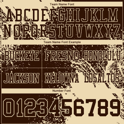 Custom Brown Cream 3D Pattern Abstract Brush Stroke Authentic Football Jersey