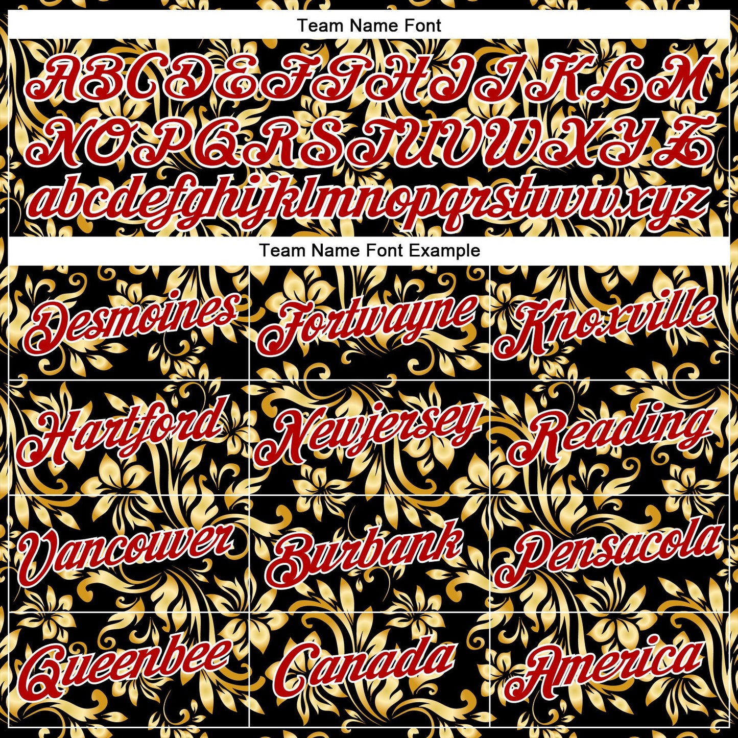 Custom Stitched Black Red-White 3D Pattern Design Golden Subtle Floral Sports Pullover Sweatshirt Hoodie