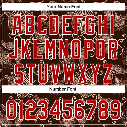Custom Stitched Brown Red-White 3D Pattern Design Ethnic Paisley Floral Bandana Sports Pullover Sweatshirt Hoodie