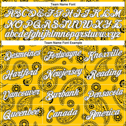 Custom Stitched Yellow White-Steel Gray 3D Pattern Design Ethnic Paisley Floral Bandana Sports Pullover Sweatshirt Hoodie