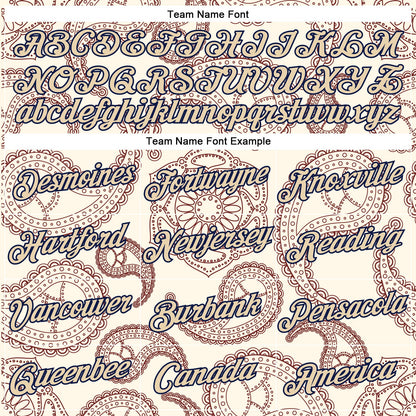 Custom Stitched Cream City Cream-Navy 3D Pattern Design Ethnic Paisley Floral Bandana Sports Pullover Sweatshirt Hoodie