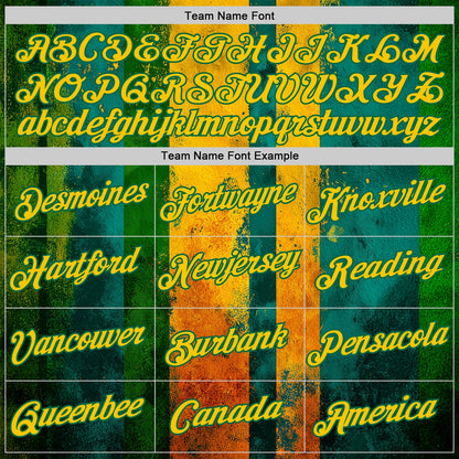 Custom Green Yellow-Kelly Green 3D Pattern Design Brazil Stripe Sportswear Performance T-Shirt