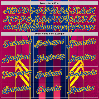 Custom Red Thunder Blue Blue-Yellow 3D Pattern Design Stripe Sportswear Performance T-Shirt