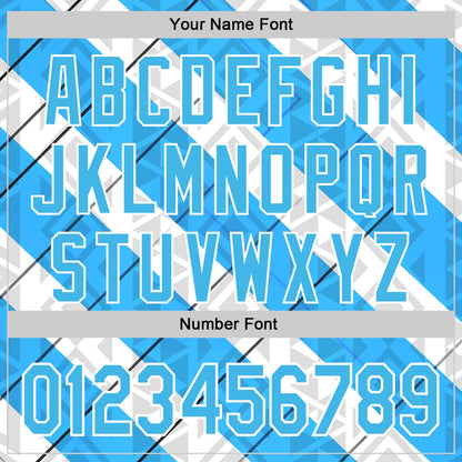 Custom Stitched White Sky Blue Black-Blue 3D Pattern Design Argentine Inspired Geometric Tribal Shape Sportswear Pullover Sweatshirt Hoodie